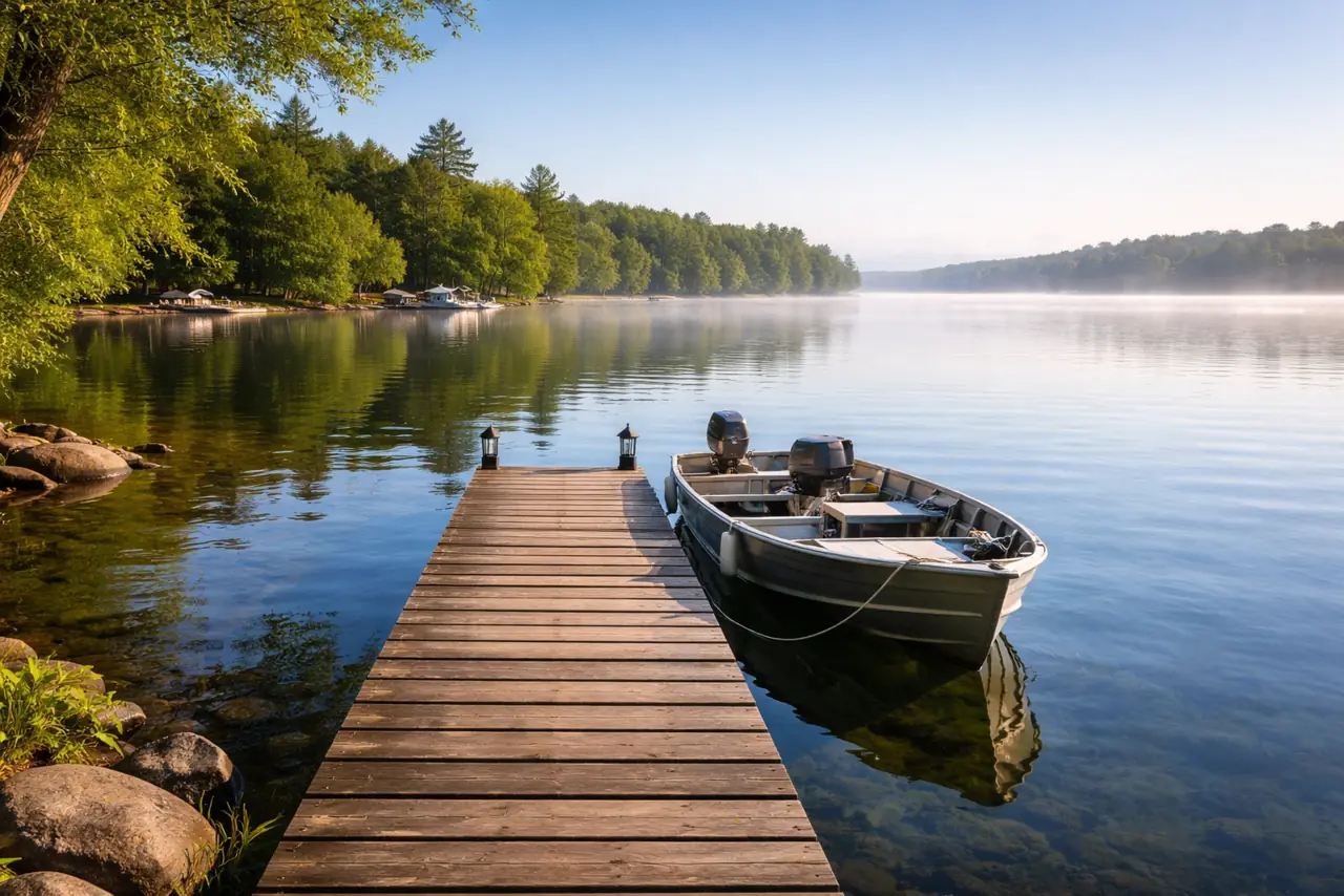 Scenic view of lake simcoe in Ontario